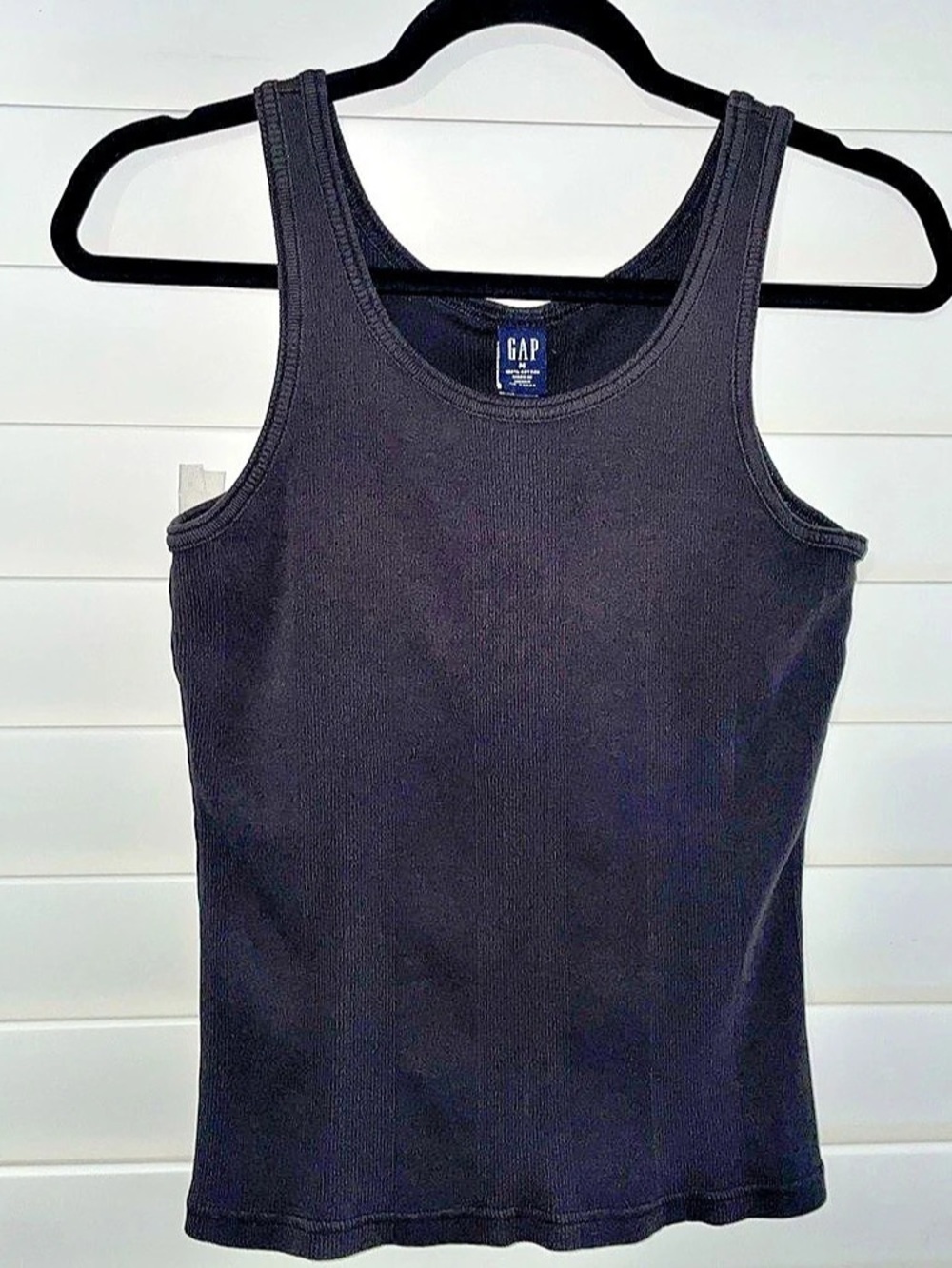 Gap Ribbed Tank Top in Black Size Medium